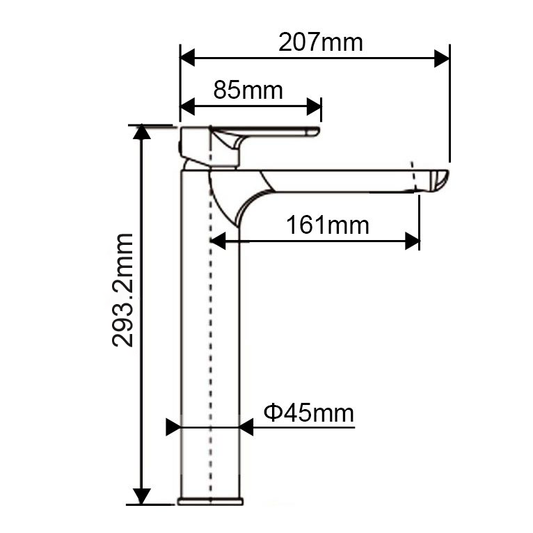 VOG Series Black Tall Basin Mixer