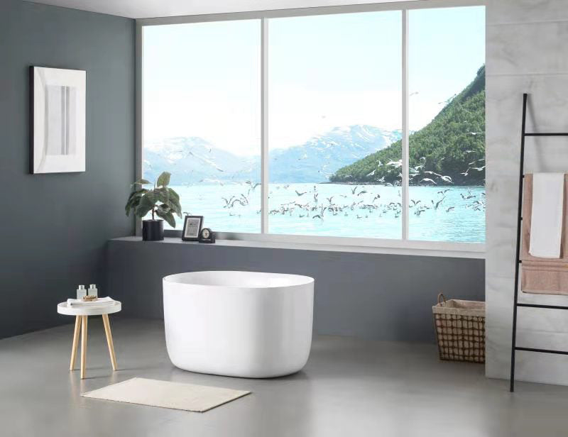 Olivia Freestanding Bathtub - Gloss White - No Overflow - 1000mm