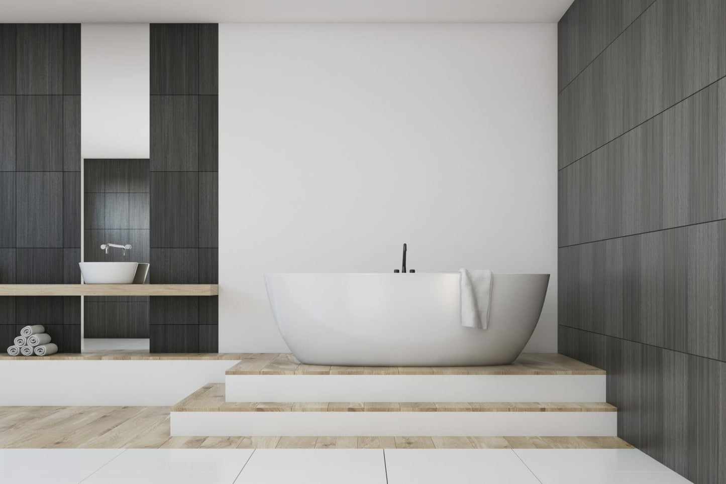 Olivia Freestanding Bathtub - Gloss White - Overflow - 1700mm
