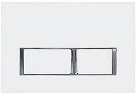 R&T Dual Flush Plate Square White/Chrome Corner