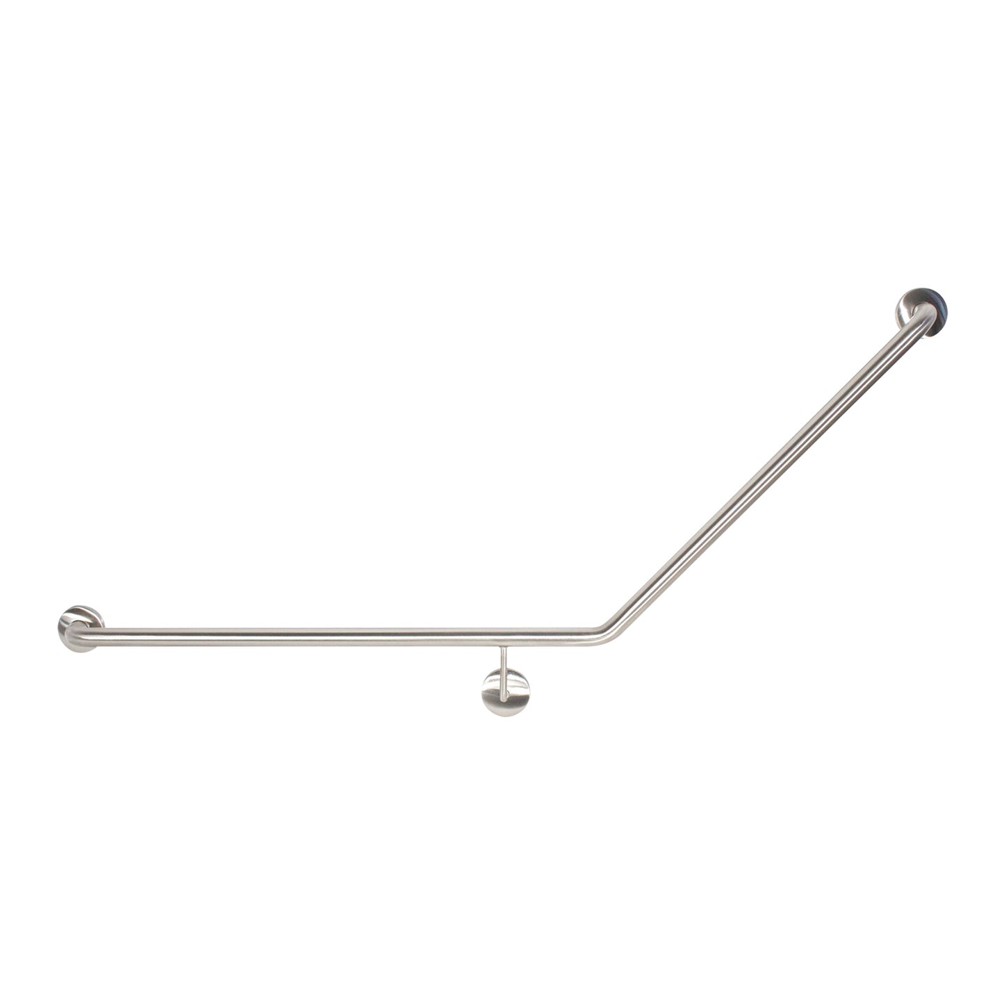 32mm Grab Rail 32mm Toilet Grab Rail 45 Degree * Left Hand 45 Degree with Underslung AS1428.1 Compliant * Size: RH 870mm x 700mm * Colour: Satin