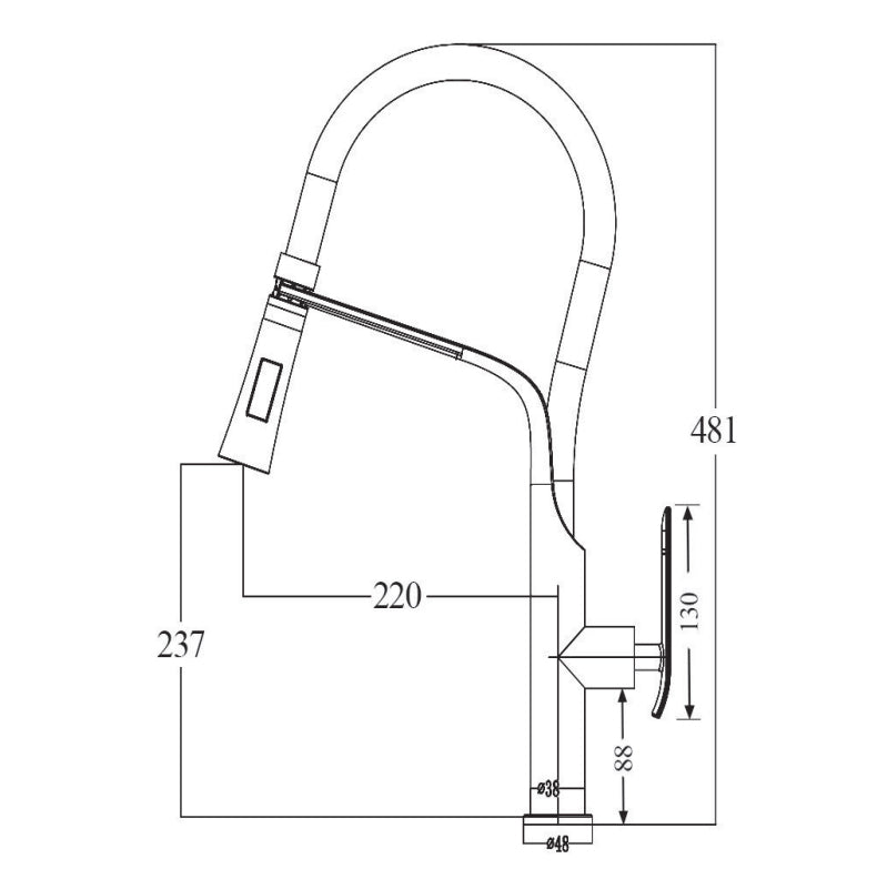 Chrome 2 Watter Patterns Pull-out Kitchen Mixer