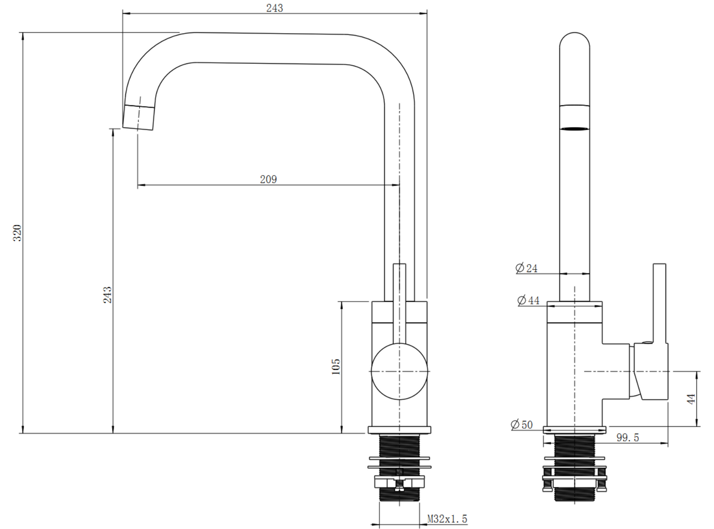Black Kitchen Mixer
