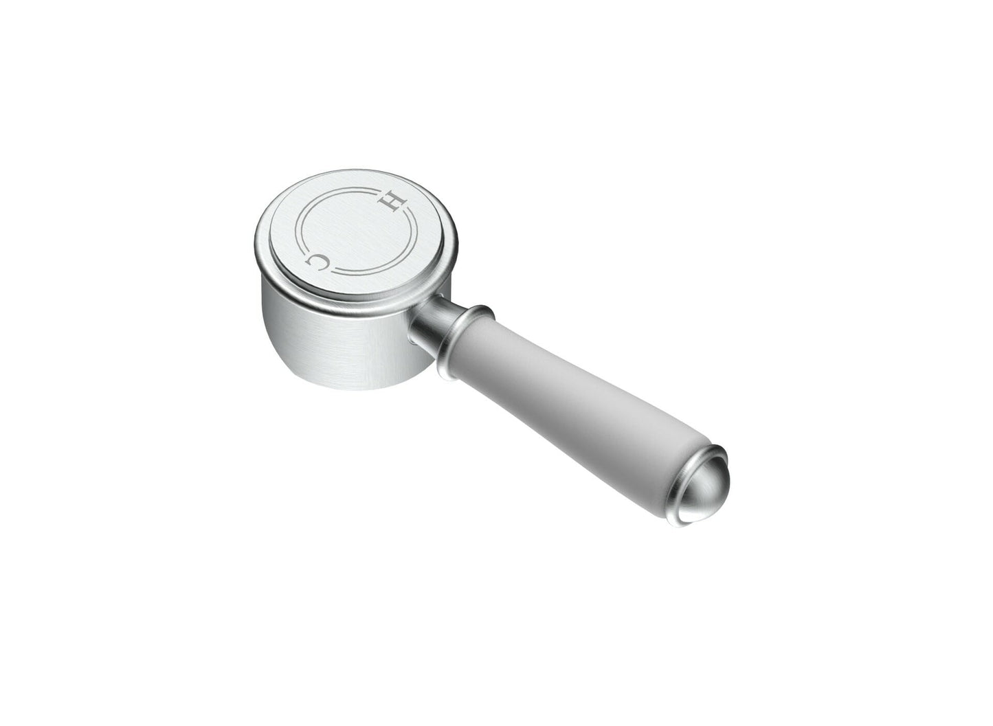 Clasico Gooseneck Basin Mixer Ceramic handle in Brushed Nic