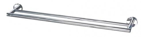 750mm W Surface Mounted Double Towel Rail - 750mm W x 50mm H x 85mm D - Bright