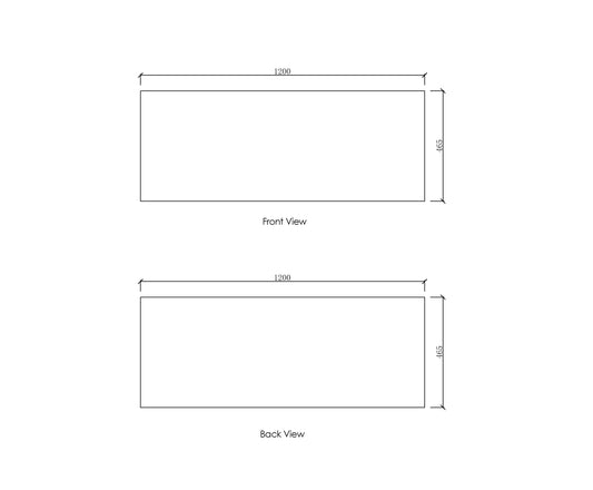 Natural Carrara Marble 1200x465x18 Top No Hole