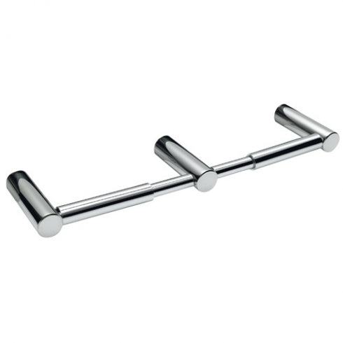 270mm W Surface Mounted Double Toilet Roll Holder - 270mm W x 75mm D - Bright