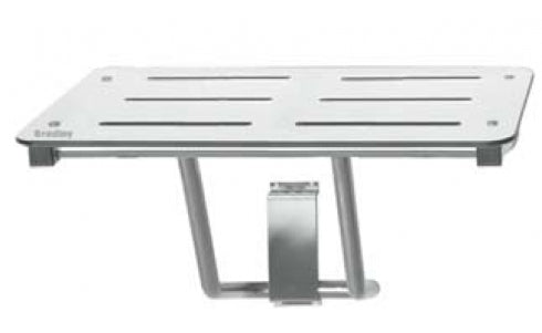 970mm W Surface Mounted Folding Shower Seat - 970mm W x 395mm D - Satin/Phenolic