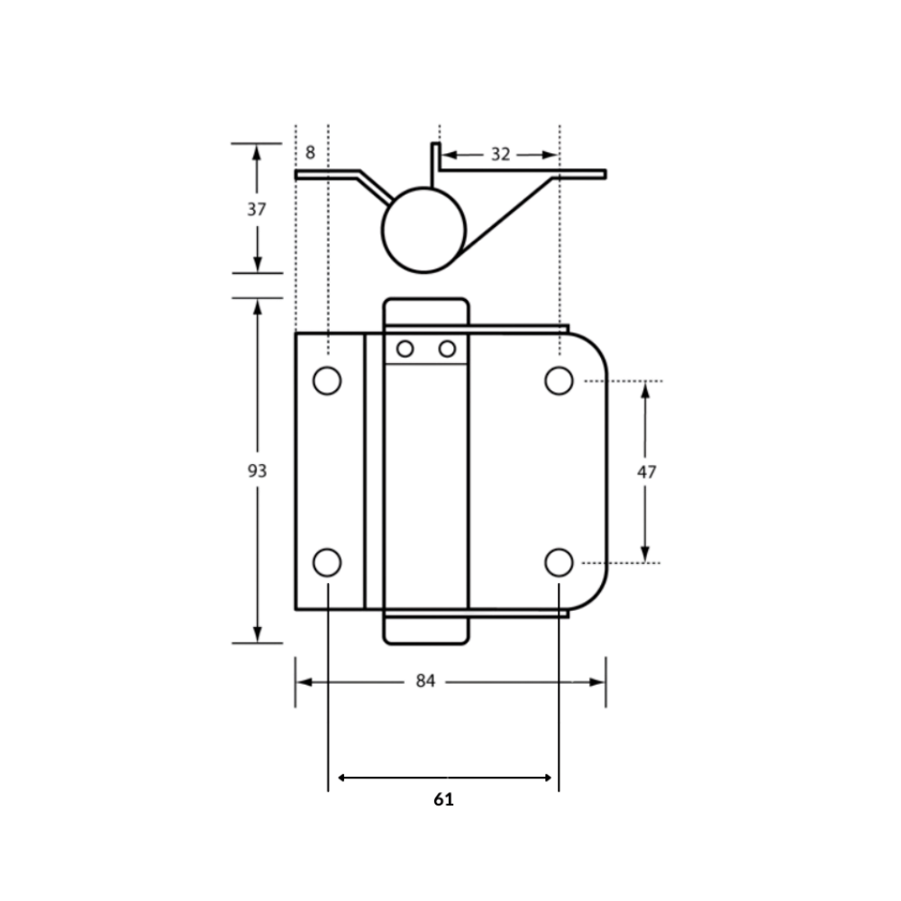 109 Spring Hinge (Each) – With Bolt Through Fixings