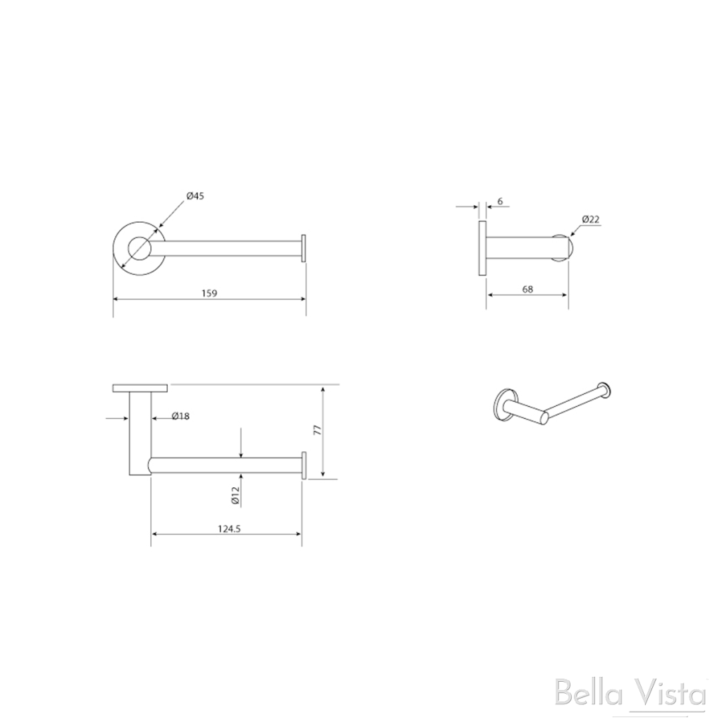 Mica Toilet Paper Holder - Living Brass