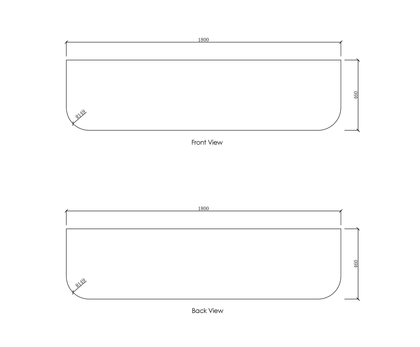 Bondi 1800x460x18 Natural Carrara Marble Top No Hole