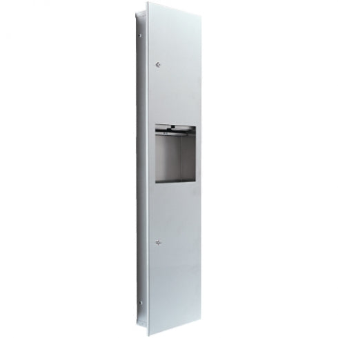 330mm W Semi Recessed Towel and Waste Receptacle - 330mm W x 1395mm H x 153mm D - Matte Black