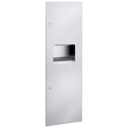 441mm W Surface Mounted Towel and Waste Receptacle - 441mm W x 1429mm H x 197mm D - Satin