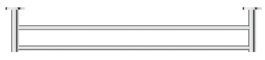 Mica Double Towel Rail - 800mm - Chrome
