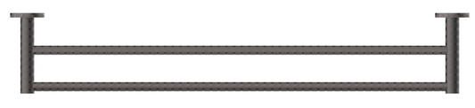 Mica Double Towel Rail - 800mm - Gunmetal
