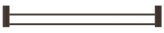 Mica Fluted Double Towel Rail - 800mm - Dusk Bronze
