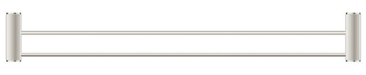 Mica Fluted Double Towel Rail - 800mm - Brushed Nickel