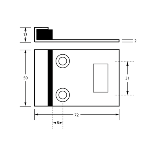 115 Combined Bumper and Staple to suit 33mm door