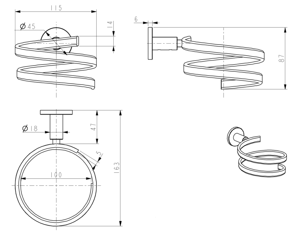 Mica Hairdryer Holder - Chrome