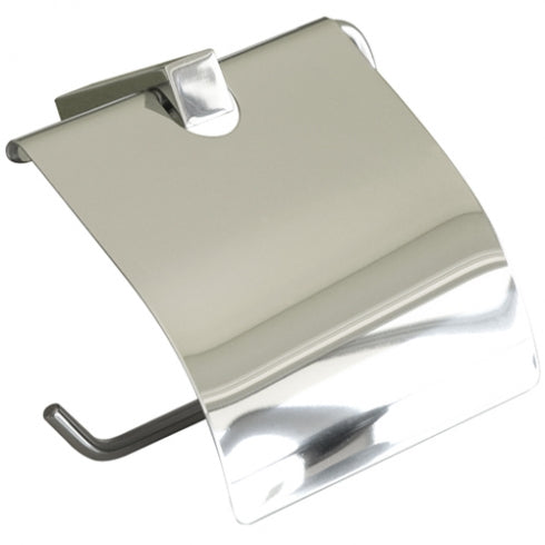 150mm W 126mm H Surface Mounted Toilet Roll Holder with Hood - 150mm W 126mm H x 53mm D - Bright