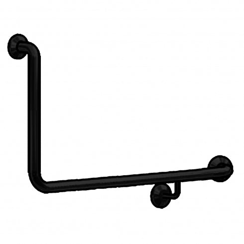 RH 800mm Surface Mounted 32mm Toilet Grab Rail - RH 800mm x 600mm - Matte Black