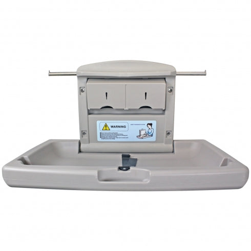 855mm W Surface Mounted Horizontal Baby Change Table - 855mm W x 560mm H x 107mm D - Grey