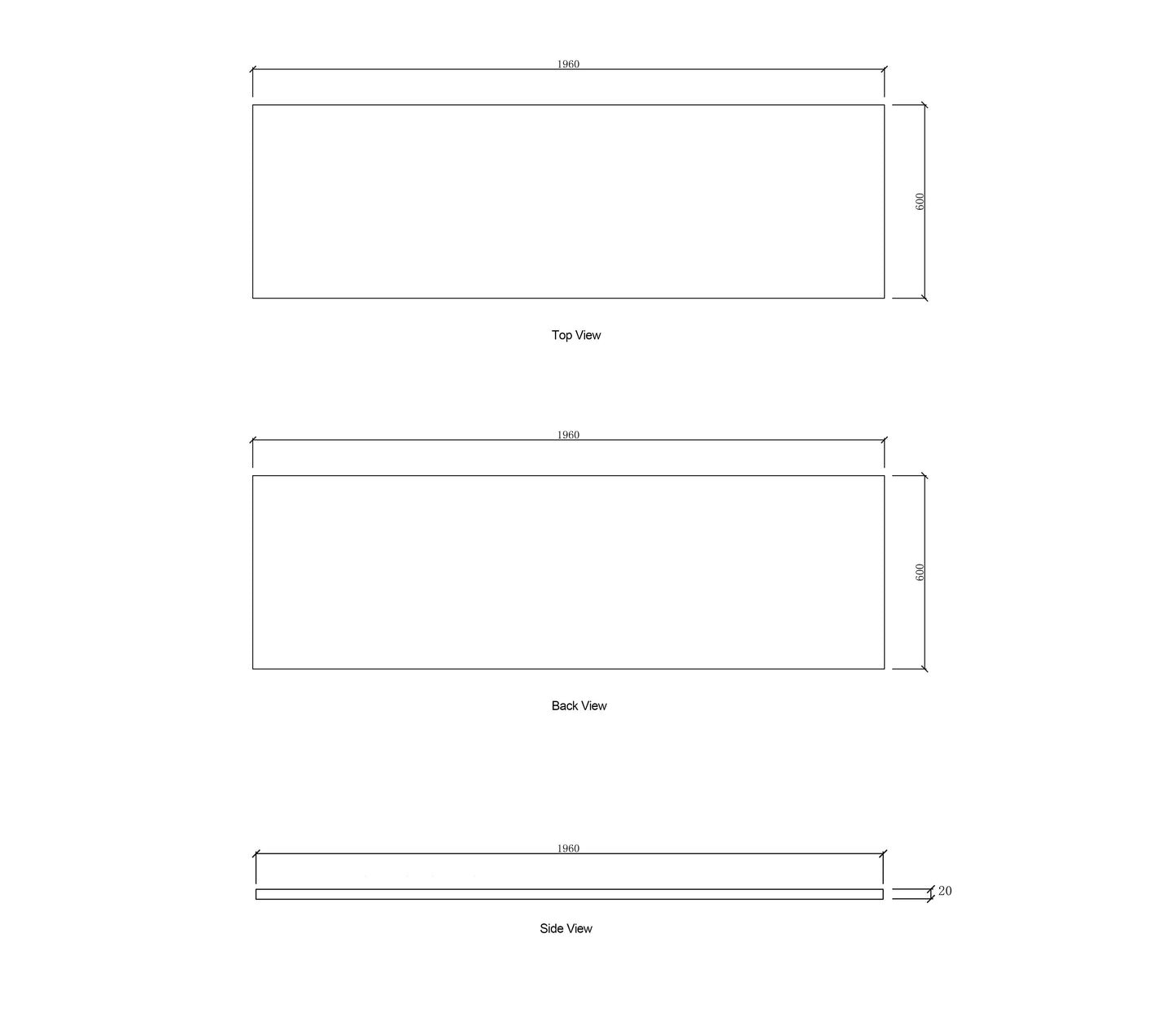 Laundry 1960mm Solid Surface Cloudy Carrara Top - No Hole