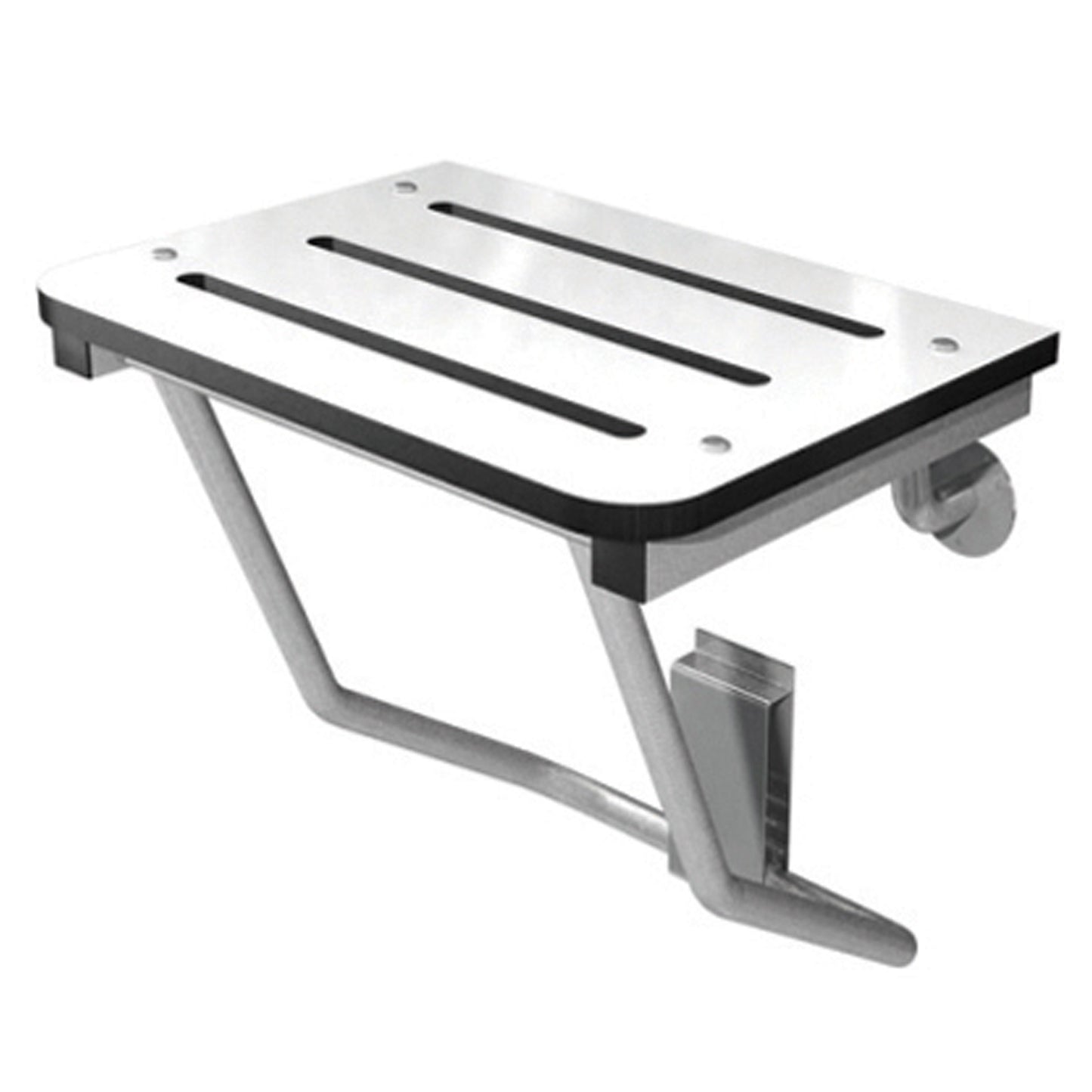 457mm W Surface Mounted Folding Shower Seat - 457mm W x 371mm D - Satin/Phenolic