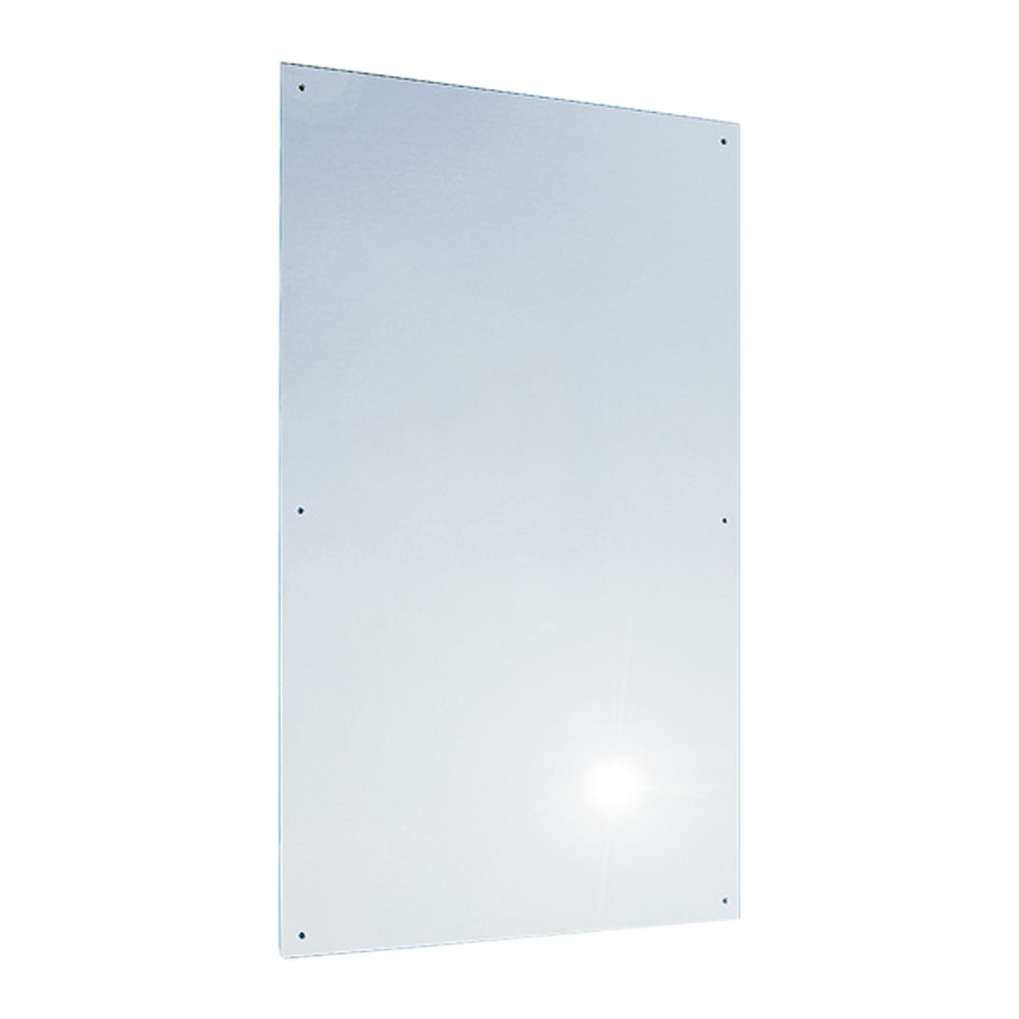 450mm W Surface Mounted Polished Stainless Steel Mirror - 450mm W x 1000mm H - Bright