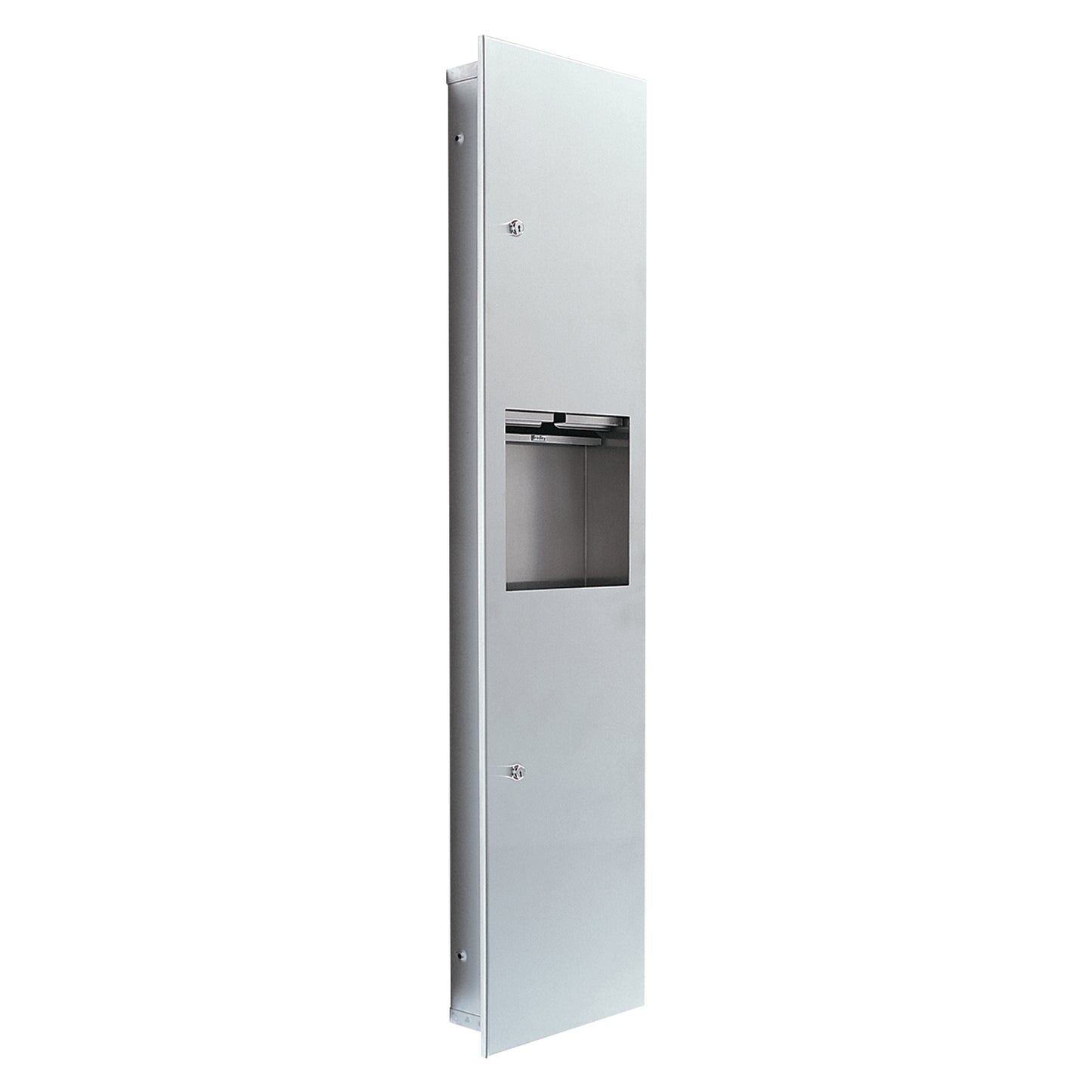 330mm W Recessed Towel and Waste Receptacle - 330mm W x 1395mm H x 153mm D - Satin