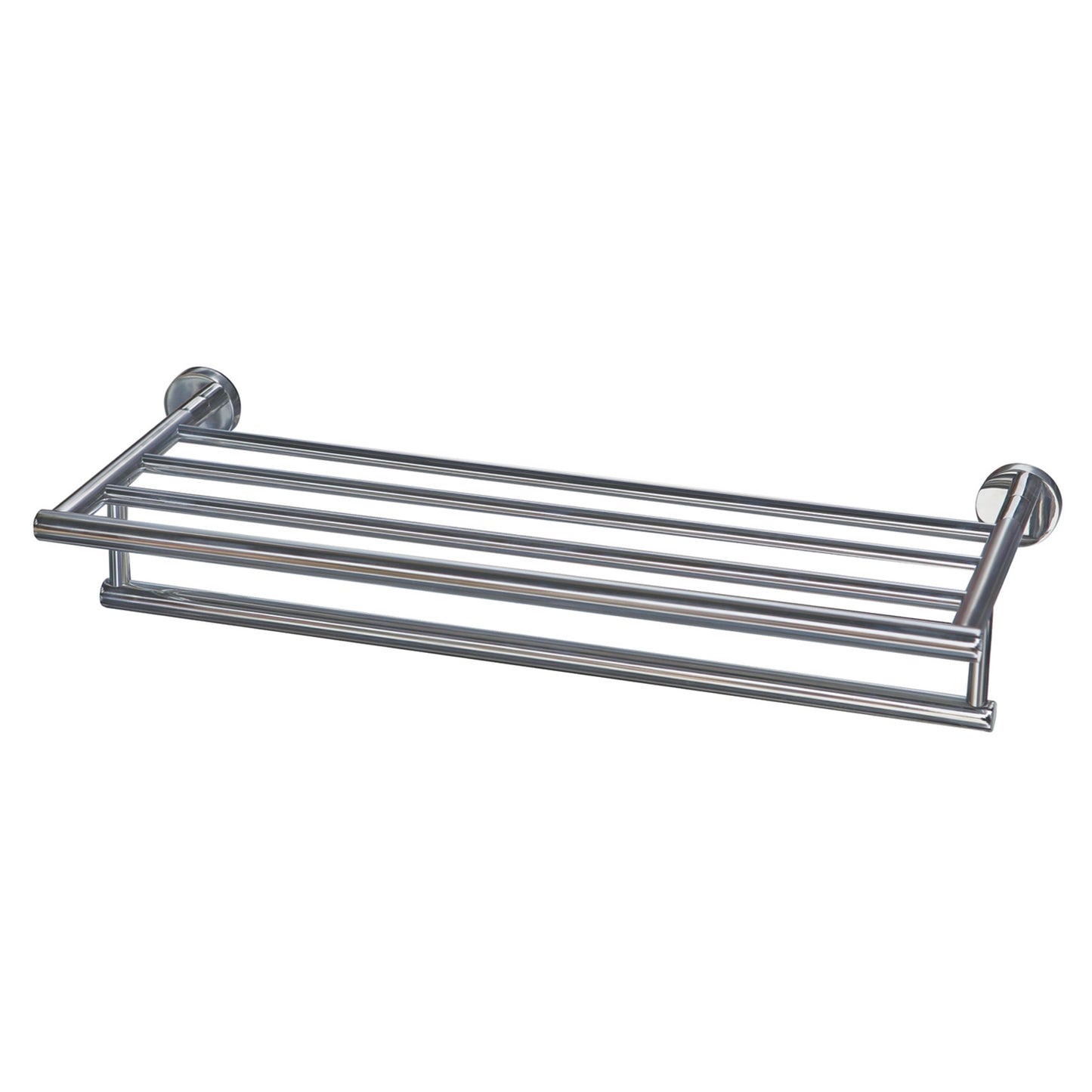 600mm W Surface Mounted Towel Rack - 600mm W x 100mm H x 232m D - Bright