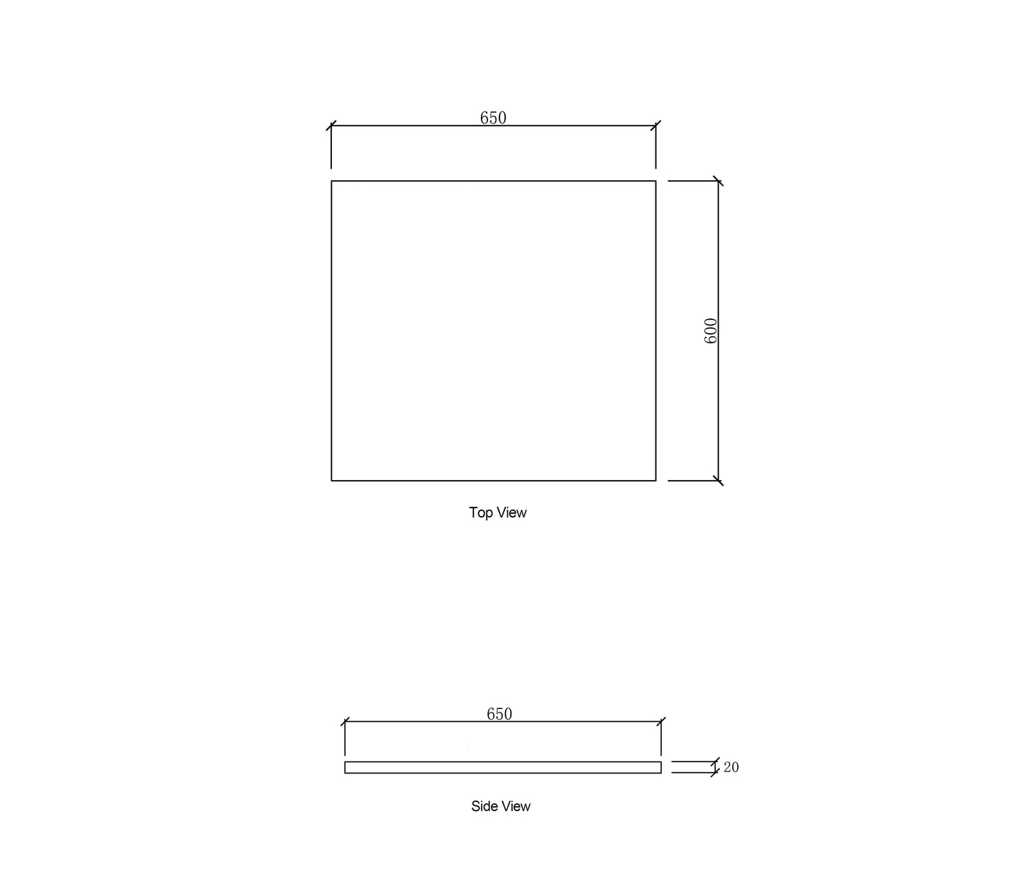Laundry 650mm Natural Carrara White Marble Top - No Hole