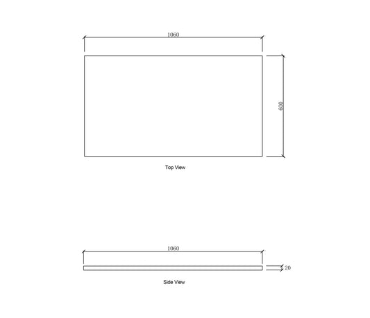 Laundry 1060mm Natural Carrara White Marble Top - No Hole