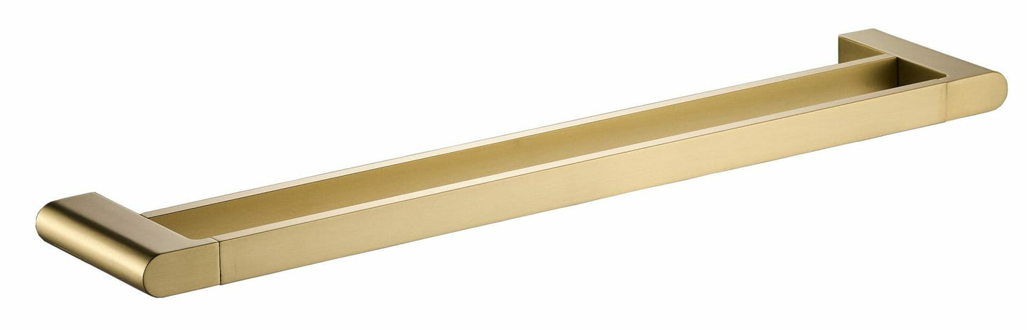 Flores Double Towel Rail 600 mm - Brushed Gold