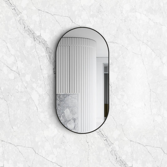 Noosa 1200x600 Black Metal Frame Mirror