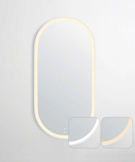 LED Noosa 900x450 White Metal Frame Mirror