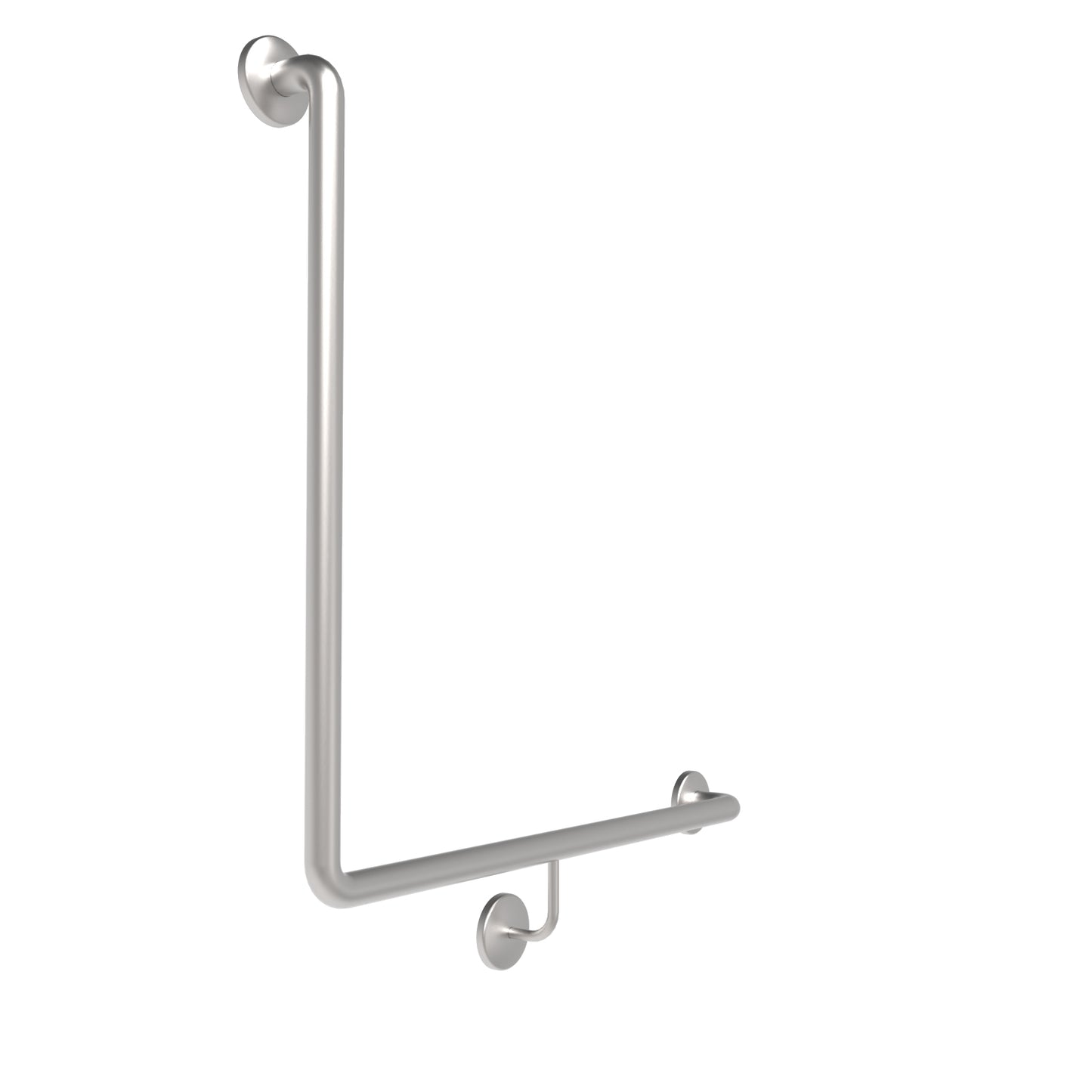 750mm Surface Mounted 32mm Grab Rail 90 Degree - 750mm x750mm LH - Satin
