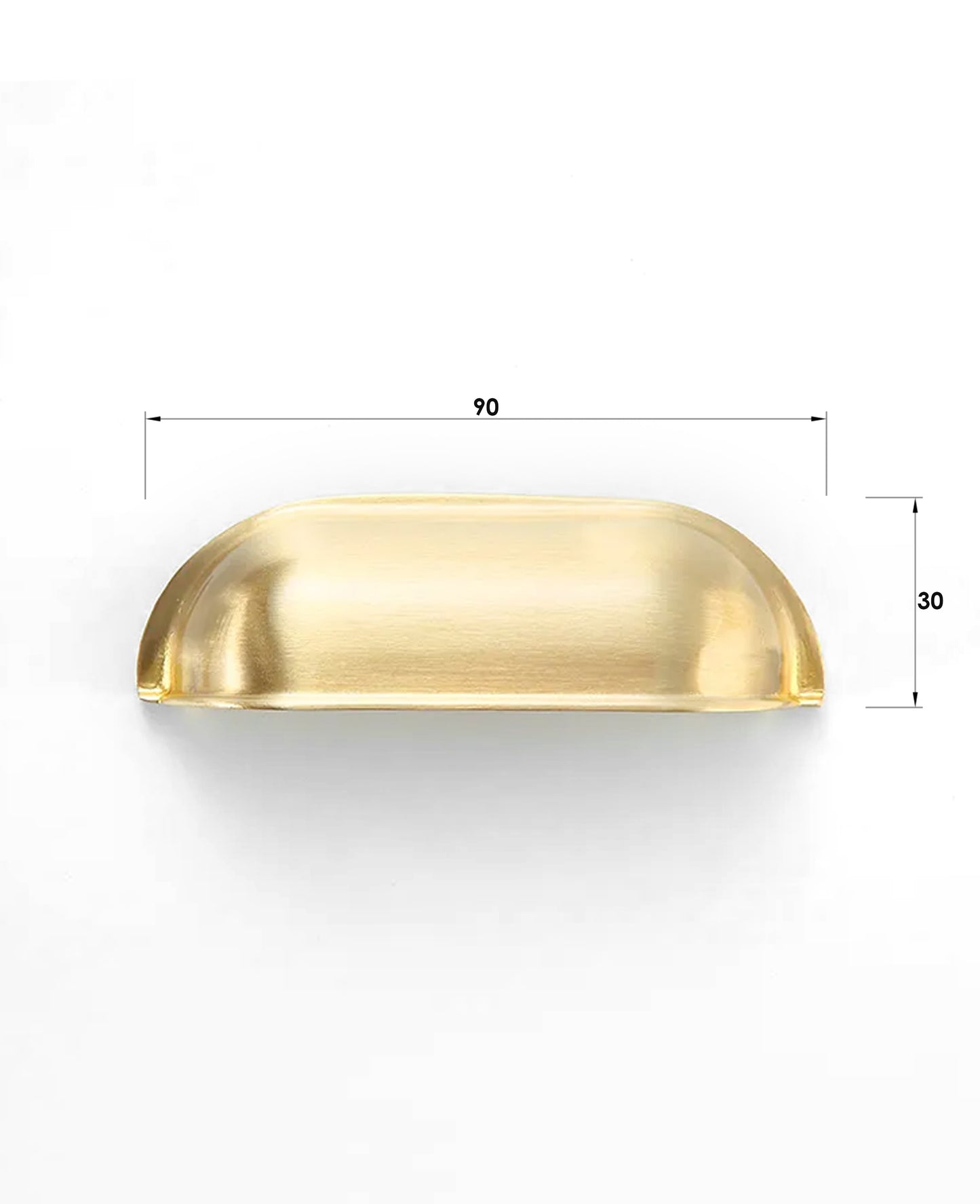 Newport - Brushed Brass 76/90mm Handle (76mm Hole to Hole ; 90mm Total Length)