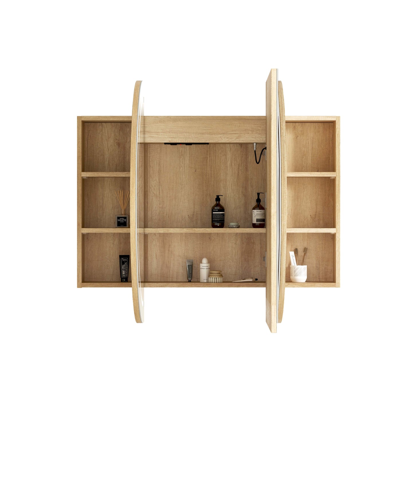 LED Bondi 1500x900 Natural Oak Shaving Cabinet - Premium