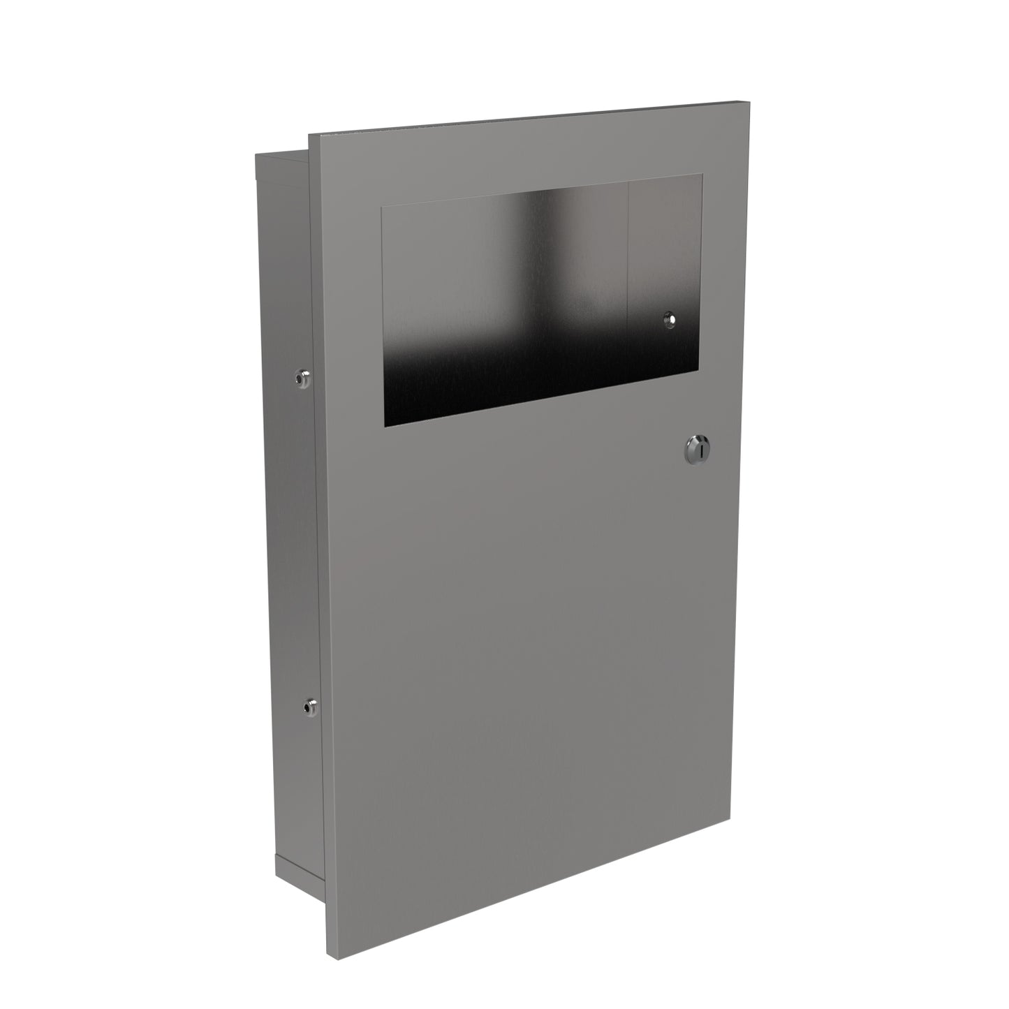 396mm Recessed Recessed waste bin - 396mm x 581mm x 109mm - Satin