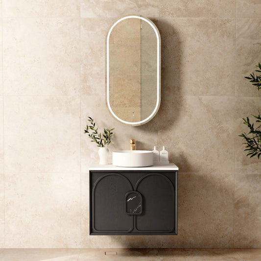 Laguna Mk II 750mm Black Oak Wall Hung Cabinet Only