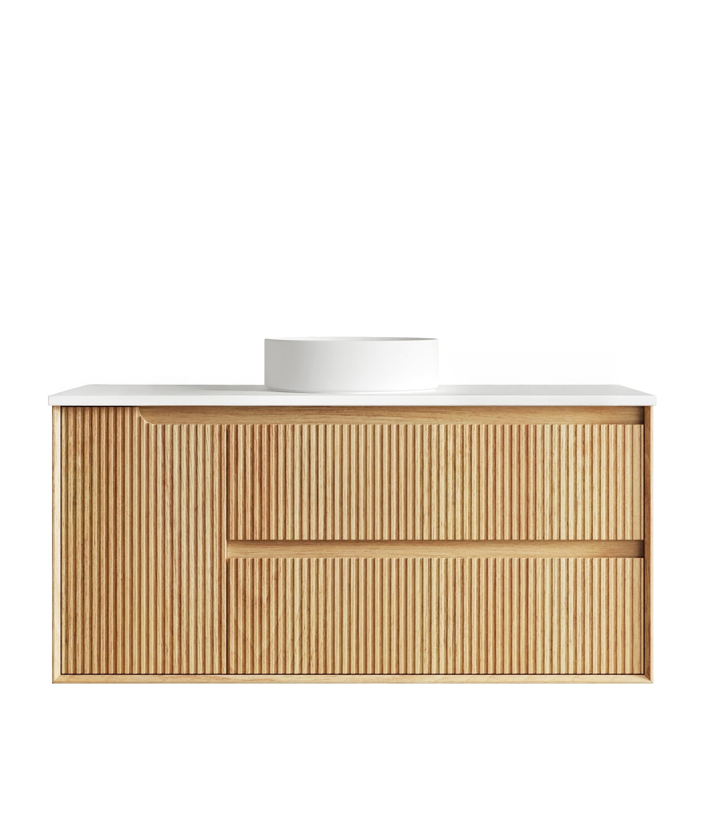 Byron Fluted 1200mm Woodland Oak Wall Hung Cabinet Only