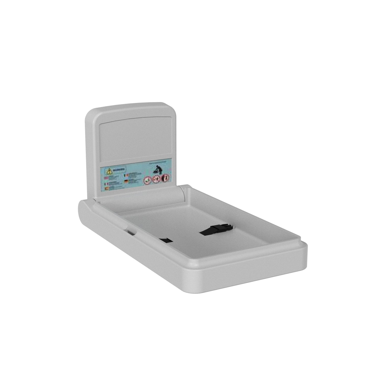 480mm W Surface Mounted Vertical Baby Change Table - 480mm W x 870mm H x 126mm D - Grey