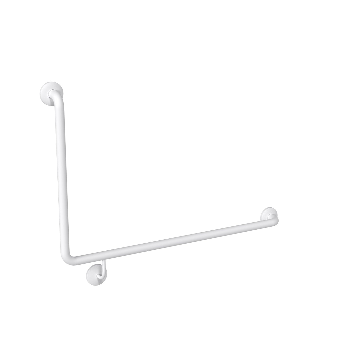 RH 950mm Surface Mounted Powdercoated Toilet Grab Rail - RH 950mm x 600mm - White