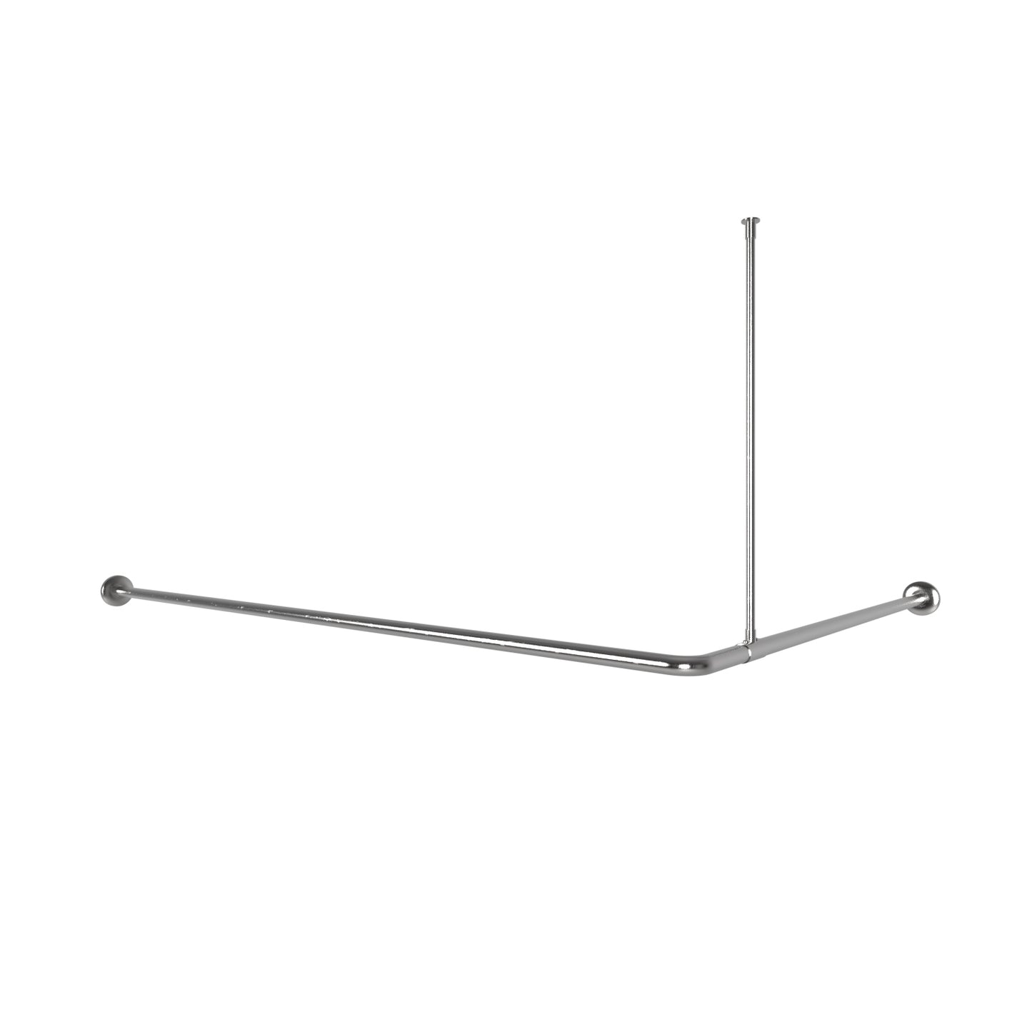 1100mm Surface Mounted 25mm Corner Shower Curtain Rail Concealed Fix - 1100 x 1600 x 600 - Satin