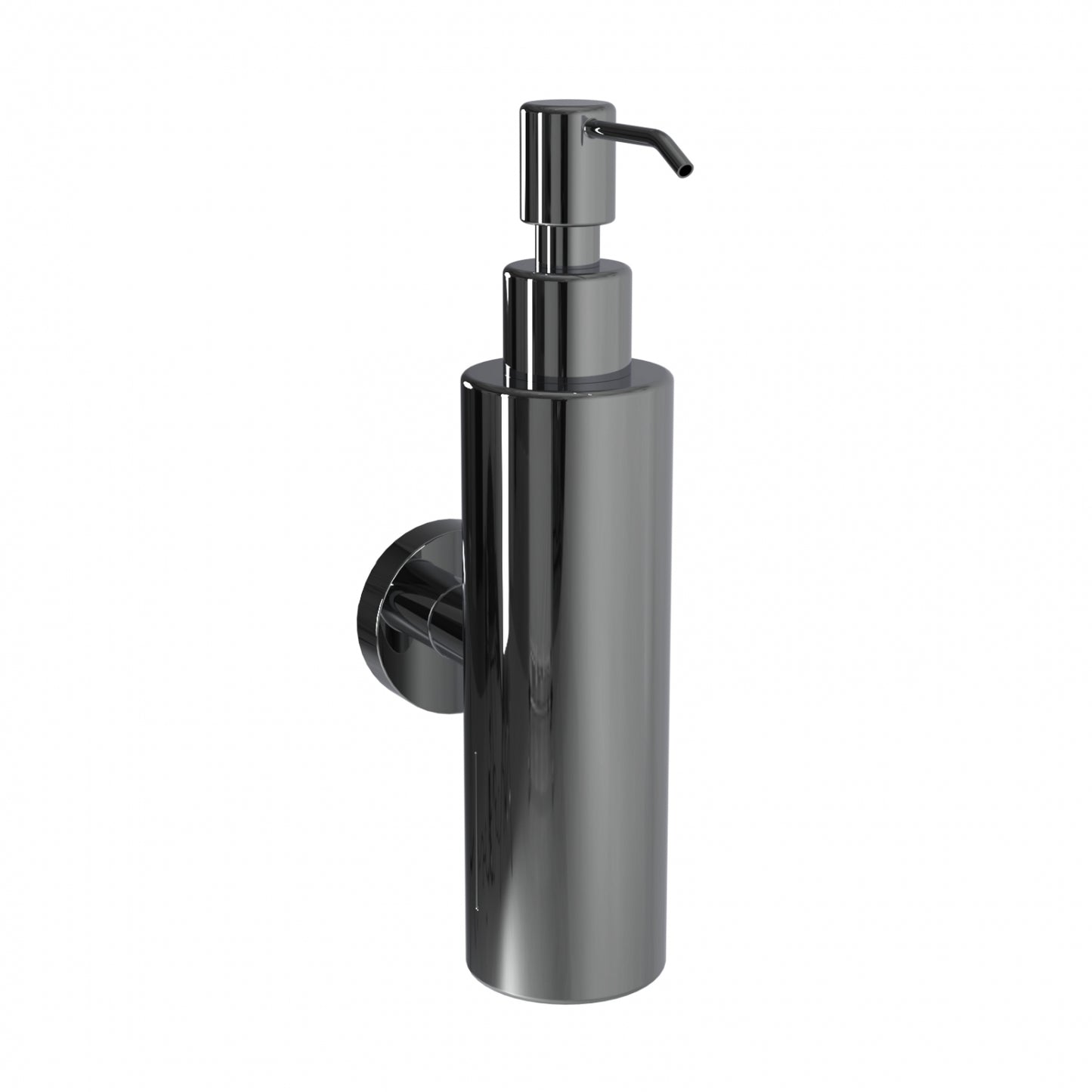 203mm H Surface Mounted Soap Dispenser 200ml Mounting Flange 50mm Diameter - 203mm H x 51mm W x 105mm D - Bright