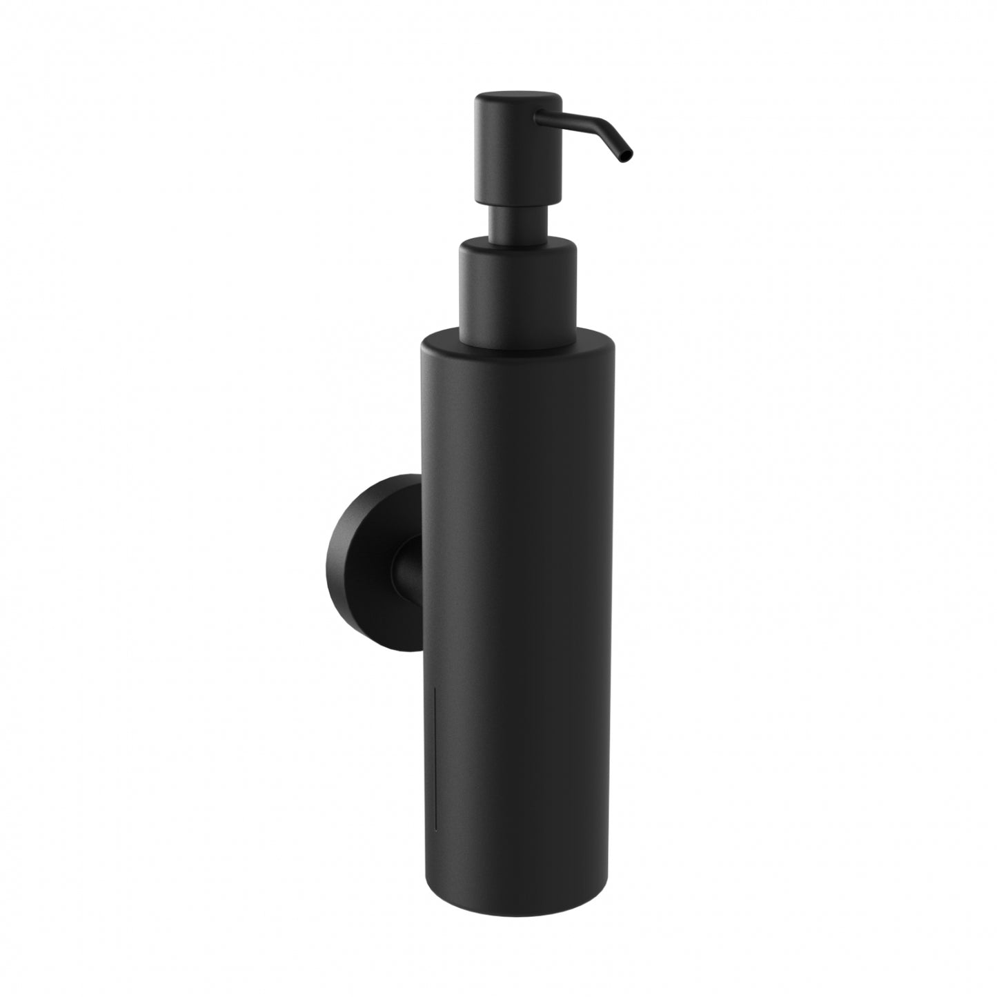 51mm W Surface Mounted Soap Dispenser 200ml Mounting Flange 50mm Diameter - 51mm W x 90mm D x 203mm H - Matte Black