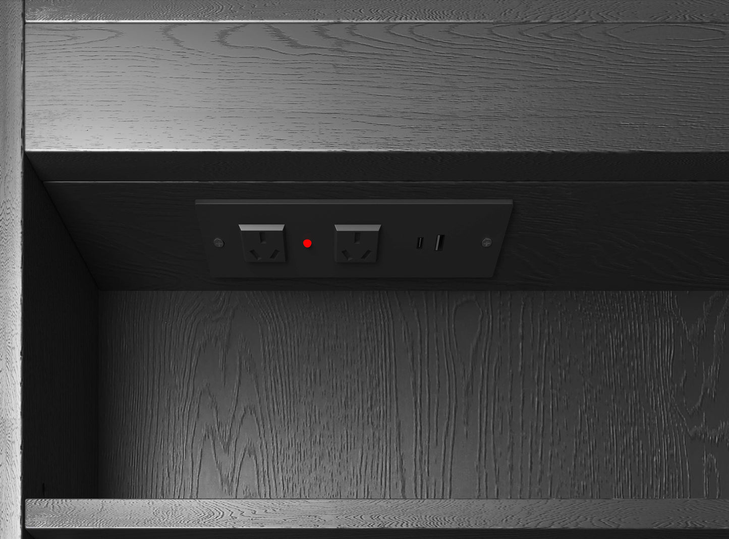 LED Newport 900x750 Black Oak Shaving Cabinet - Premium Edition