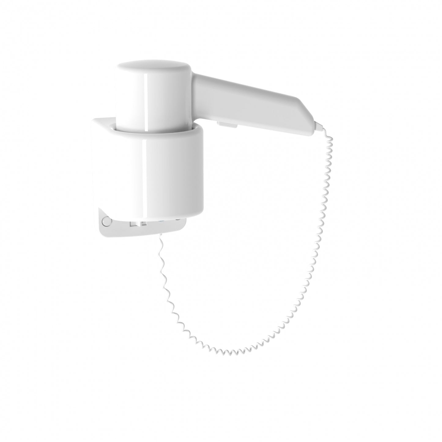 95mm W Surface Mounted Hair Dryer Dual Heat - 95mm W x 118mm H x 112mm D - White