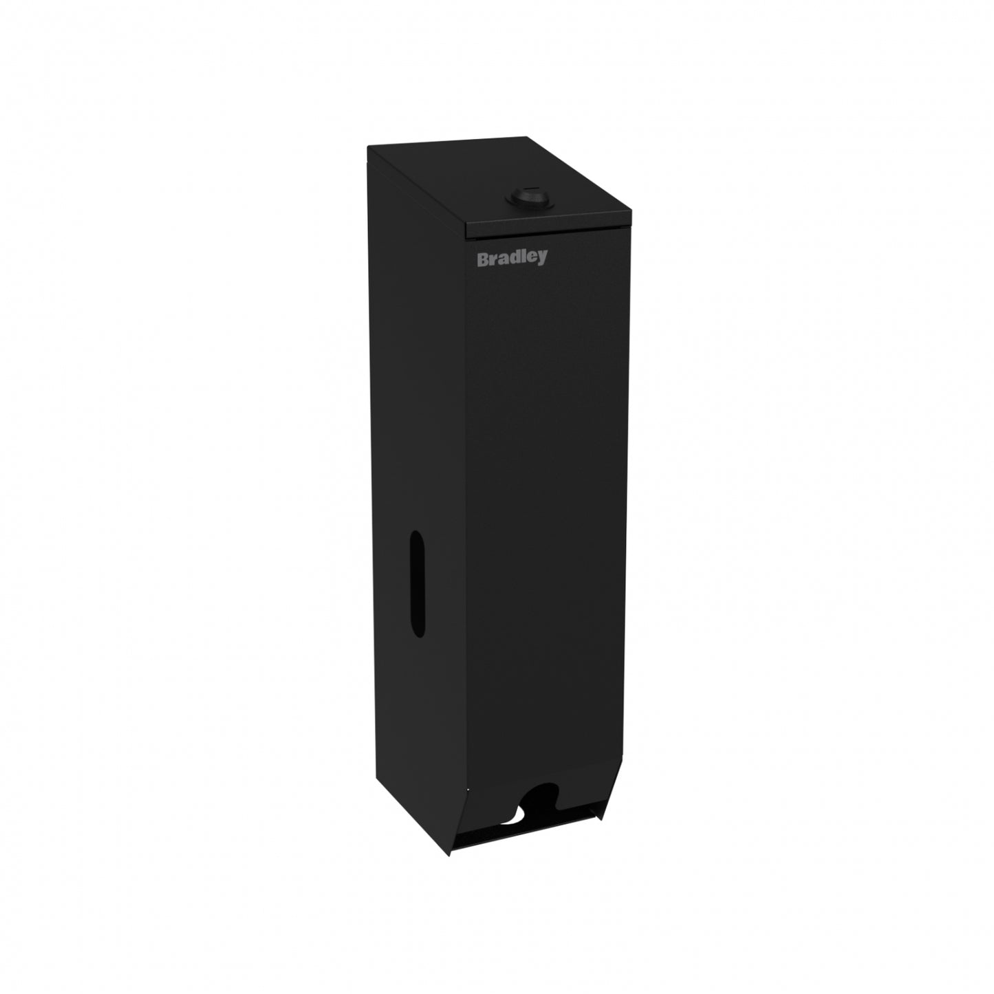 115mm W Surface Mounted Triple Toilet Tissue Dispenser Powder Coated - 115mm W x 420mm H x 128mm D - Matte Black